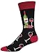 Socksmith Men's Wine Scene Crew Socks, Black, Large