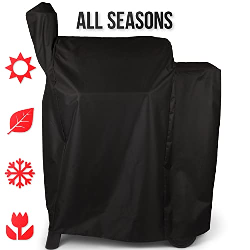 Grillman Black Grill Cover For Traeger 22/575 Series | Durable, Waterproof, Fade Resistant, Puncture-Proof | 600D Pvc Coated Fabric | Top Heavy Duty, Large, Bbq Smoker Or Gas Grill Cover. #TOP4