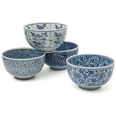 MIYA Japanese Sometsuke Bowl Set of 4 Cover