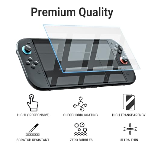 HEATFUN [2er Pack Panzerglas für Nintendo Switch 2 (2025) - 9H Härte, Blaulichtfilter & Anti-Fingerprint, Blasenfreie Installation, Kristallklar