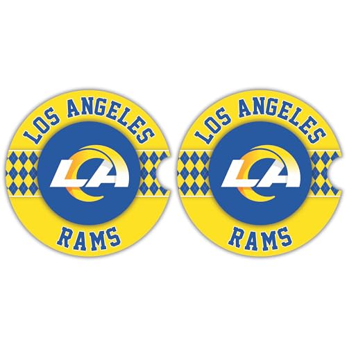 Fan Creations Los Angeles Rams Set of 2 Car Coasters Removable Absorbent Ceramic Stone Coasters - Ideal Gift for Everyday and Die Hard Football Fans - Show Your NFL Team Spirit