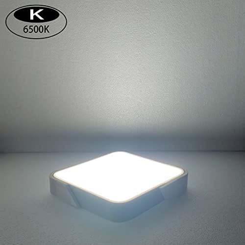 LuFun LED Ceiling Lights, Grey Modern Wood Flush Mount Lighting Fixture,Square Shaped Wood Ceiling Lighting,24W,30cm*30cm ,6500K Cool White