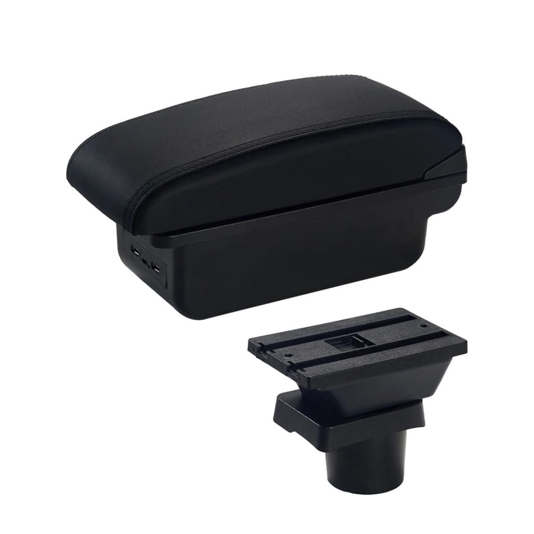 Toiumops Armrest for VW UP, Car Armrest Box Center Console Store Box(C2 Black Line USB)
