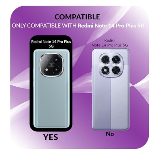 Image of Back Cover Case + Screen Protector for Redmi Note 14 Pro Plus 5G | Transparent & Black Mobile Phone Back Case Cover for Redmi Note14 Pro Plus 5G | Camera Protection | TPU & PC Black Case