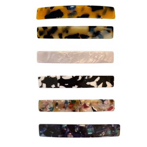 6 Pezzi Fermagli Capelli Donna Vintage 7.5cm, Automatici Mollette Capelli Eleganti In Acetato, Antiscivolo Accessori Per Capelli Fini E Spessi, Pinza Capelli Francese Per Ragazze E Donne (Multicolore)