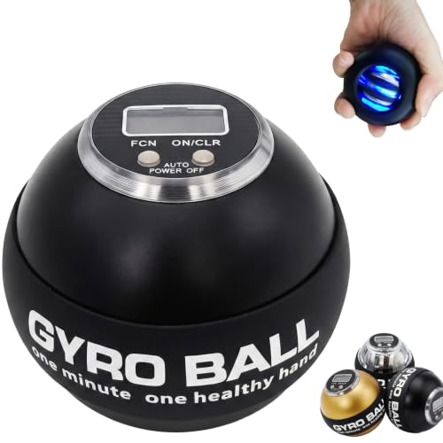 Torque Ball Hand Exerciser with Counter, 2026 Upgraded Metal Wrist Power Gyro Ball, Forearm Strengthener for Grip Strength, Gyroscopic Ball for Athletes, Gamers, Office Stress Relief (Black)