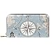 Portefeuille zippé pour femme avec pochette pour téléphone, carte nautique vintage, ancre, boussole, phare, sac de voyage en cuir, pochette pour cartes de crédit, poignets, multicolore, 8.07x1x4.53 in