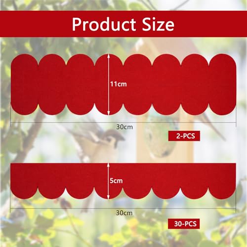 BEELUKY 32 Dachpappe für Vogelhaus Vogelhaus Dachpappe Selbstklebend Mini Dachschindeln Selbstklebend Dachziegel aus Filz für Nistkasten Hasenstall(Rot)