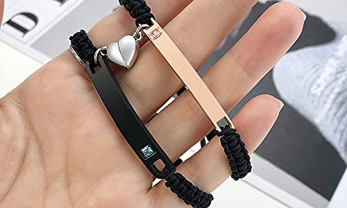 Mealguet Personalized Couple Bracelet Customized Couple Bracelets Set Mutual Attraction Custom Name Relationship Bracelet Personalized Gift For Men Women, Handmade #TOP1