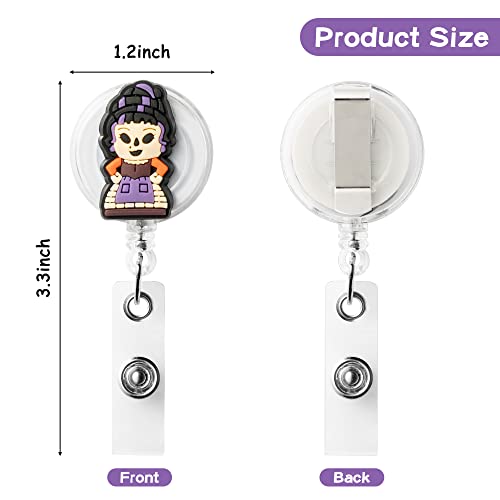 Eartim 6Pcs Christmas Holiday Witches Retractable Badge Holders, Cartoon Witch Badge Reel Holder With Metal Clip Reel Id Card Badge Lanyard Name Tag Keychain Card For Office Nurse #TOP1