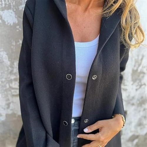Veste à capuche décontractée pour femme manteau mi-long d'automne - 6