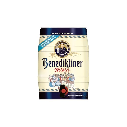 Benediktiner Festbier Blonde Lager Mini Keg 5L | German Oktoberfest Beer | Malty & Fruity Aroma | 5.8% ABV | Suitable for Vegetarians | 8 Pints
