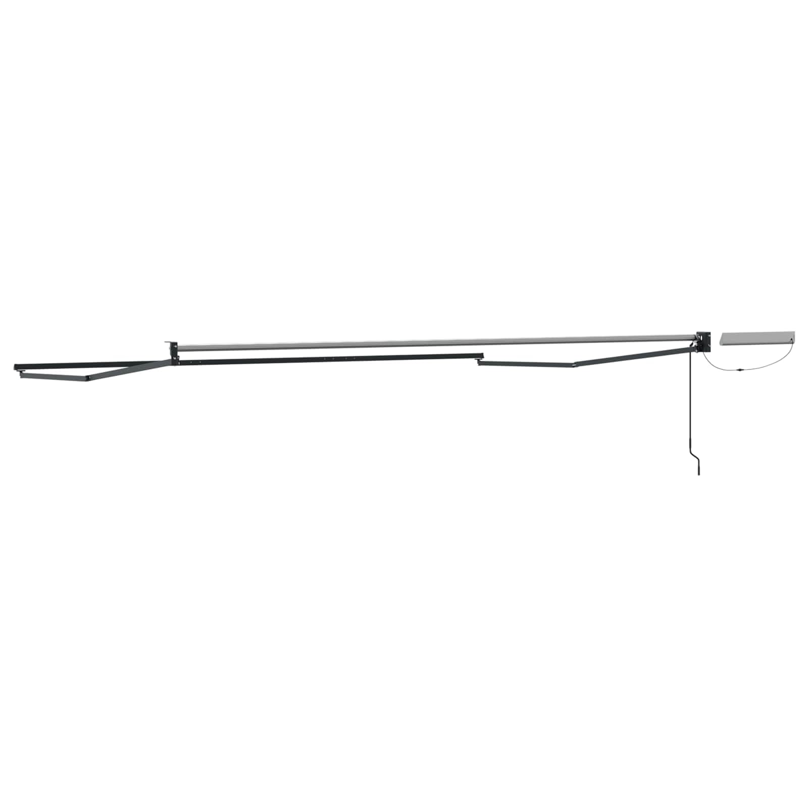 Cadre de Store rétractable électrique Anthracite 5 x 3 m en Acier avec Panneau Solaire télécommande manivelle pour ombrage extérieur Jardin terrasse Patio Protection Soleil