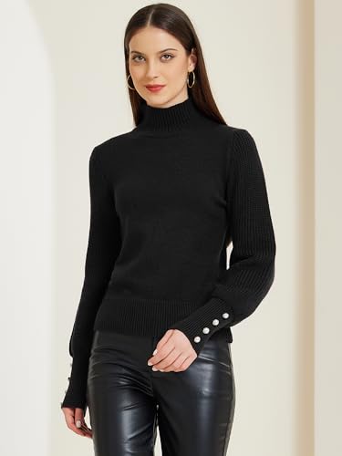 Image of Allegra K Women's Ribbed Long Sleeve Turtleneck Stretch Winter Pullover Knit Sweater Top