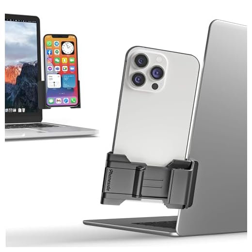 PHONESIDE Support Téléphone Portable Ordinateur, Support Telephone écran Ordinateur Smartphone Ajustable Universel iPhone 13/13 Pro/13 Mini/12 Pro/12 Mini/ 8/SE, Samsung S21/A52/A12