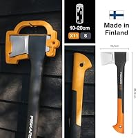 Fiskars Spaltaxt, Inklusive Klingen- und Transportschutz, Länge: 44 cm, Antihaftbeschichtet, Hochwertige Stahl-Klinge/Glasfaserverstärkter Kunststoff-Stiel, Schwarz/Orange, X11–S, 1,1 kg, 1015640 – Ansicht 2