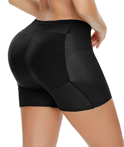 Ningmi Womens Butt Lifter Seamless Hip Enhancer Underwear Booty Fake Padded Shaper Boyshorts Black #TOP3