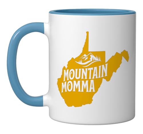 West Virginia Map 304 Home Ceramic Mug, Blue/White