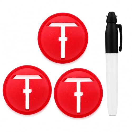 AETUXU Impact Ball Liner Golf Golf Ball Marker with Marking Pen 3Pack Plastic Golf Ball Marker Stencil for Improved Putting Accuracy Usga Legal Training Aid Fits All Balls.
