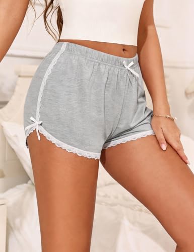 Marvmys Womens Pajamas Shorts Lace Trim Lounge Pj Bottoms Soft Sleeping Shorts Sleepwear — view 2