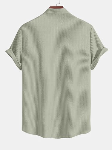 Image of GRECIILOOKS Men's Polycotton Regular Fit Casual Shirt | Stylish | Printed | Solid | Short Sleeve | Trendy (Available in Plus Size)