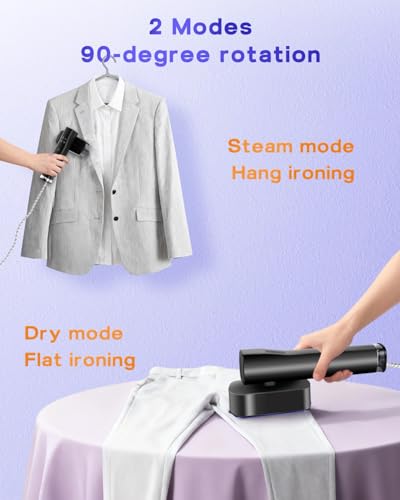 Plancha de Vapor Vertical 1200W, Plancha Ropa Vertical 2 en 1 con Calentamiento Rápido de 15s, Mini Plancha Vertical Vapor de 700 g para Ropa, Ideal para Viaje, Oficina y Hogar - imagen 4