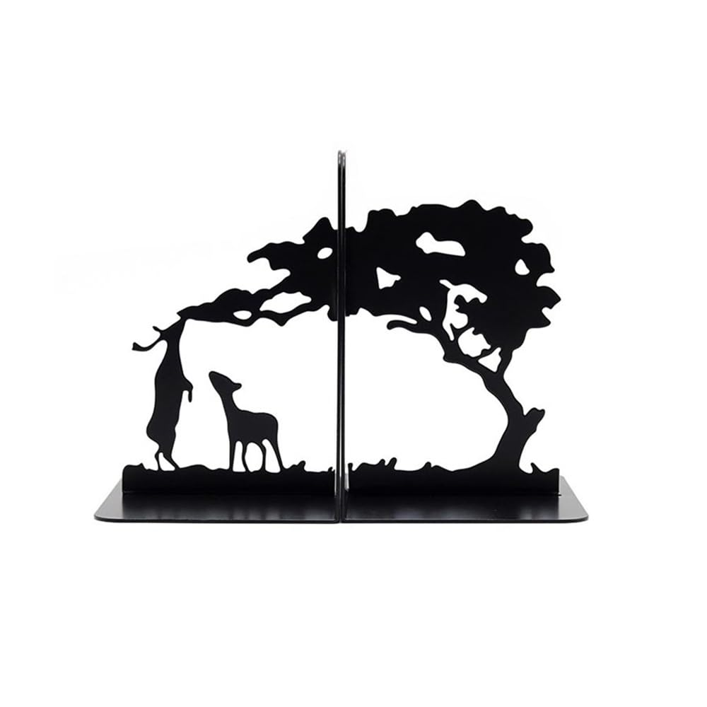 Book Organizer Metal Bookend, Decorative Heavy Book Ends for Shelves, Home Bookends for Books Bookshelf Accessories