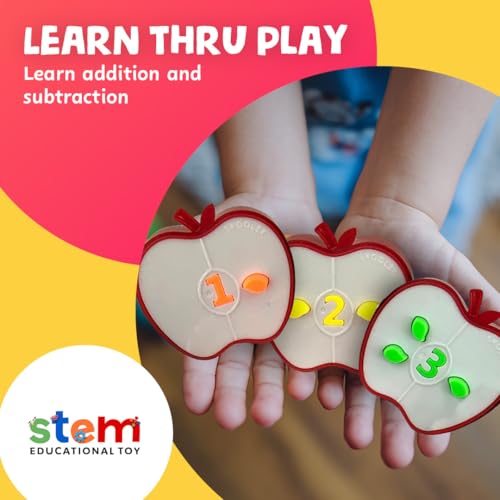 image for Skoolzy Apple Factory Learning Toy - 12 Plastic Apples for Sorting, Co