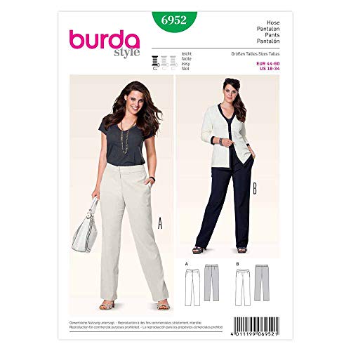 Burda B6952 Patron de Couture Pantalon 19 x 13 cm, 44-60