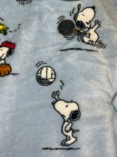 Peanuts Gang Snoopy & Woodstock Velvet Soft Polyester Plush Throw Blanket By Berkshire Blanket & Home Co. | 50'' X 70'', Blue #TOP3