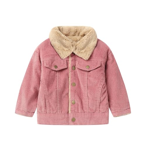 Mud Kingdom Little Boys Girls Corduroy Sherpa Lined Trucker Jacket Warm Outerwear