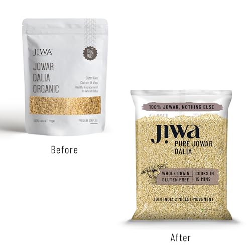 Image of Jiwa Pure Jowar Dalia | 500 G | Cooks In 15 Minutes | Millet | Broken Sorghum /Jonna Daliya | Gluten Free (Pack of 2)