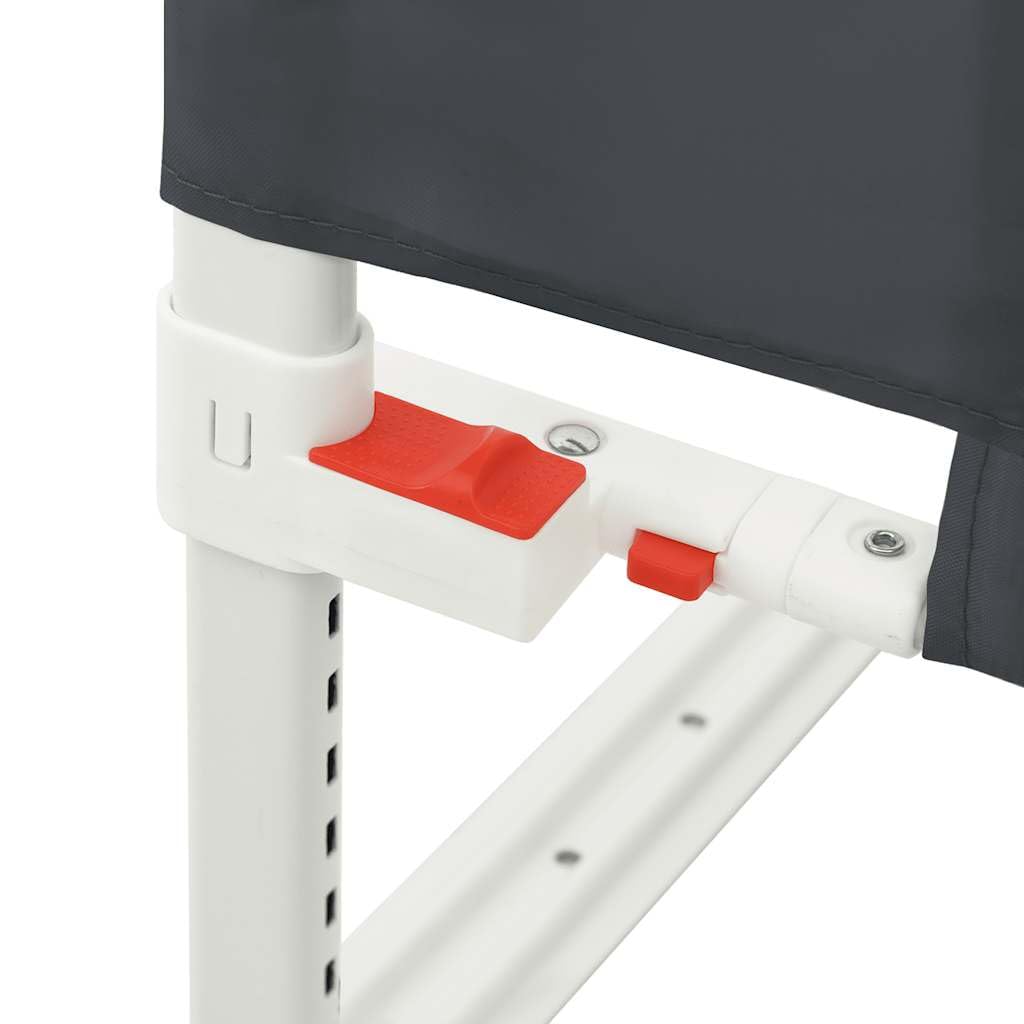 Barrera protectora para cama infantil, color gris oscuro, 90 x 25 cm, tela y metal, altura regulable de 70 a 95 cm, para colchones de 3 a 33 cm, protección contra caídas para seguridad del