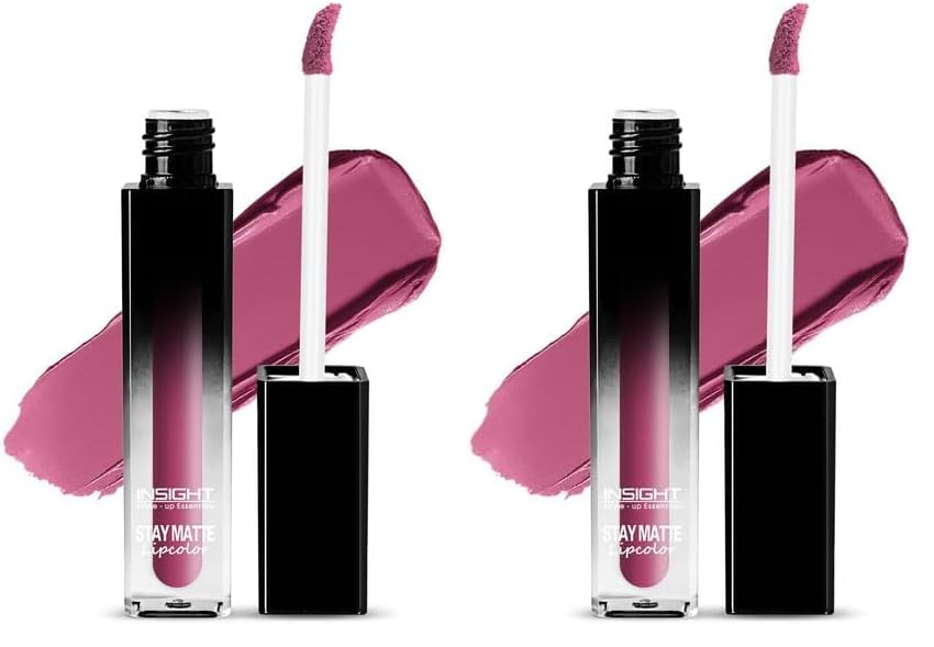 Image of INSIGHT Stay Matte Lipcolor | Butter Texture with Matte Finish | Long Lasting Formula | Transferproof | Comfortable Wear | Infused with Avocado Oil & Niacinamide - (LESS IS MORE) 3g (Pack of 2)