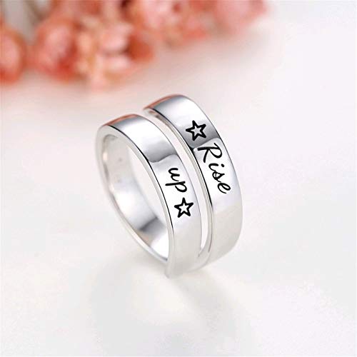 Jvvsci Rise up Spiral Wrap Twist Ring, Hamilton Musical Inspired Star Gift, Inspiration Motivation Jewelry,Theater Gift3