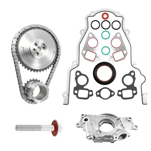 LS High Volume Oil Pump Timing Chain Kit w/Gaskets M295HV for 1997-2019 Chevy Silverado 1500/Tahoe/Suburban GMC 4.8L 5.3L 5.7L 6.0L LS1 LS2 LS3 L96 LM7 LR4 LQ4 Gen 3 4 V8 Engine Replaces 12696357