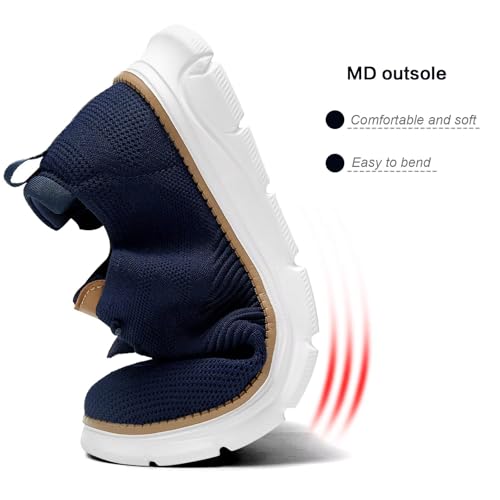 Image of Men's Casual Dress Oxfords Shoes Breathable Knit Leisure Classic Business Fashion Sneakers Lightweight Comfortable Work Soft Sole Walking Shoes