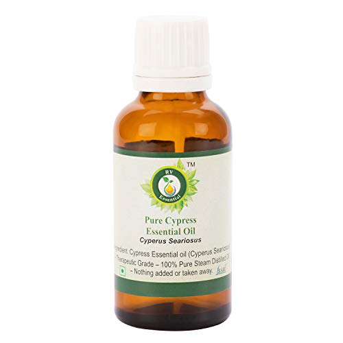 R V Essential Pure Cypress Essential Oil 100ml (3.38oz)- Cyperus Seariosus (100% Pure and Natural Steam Distilled)