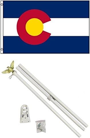 NEW 3'x5' COLORADO State Flags Polyester w/ 6' POLE Kits