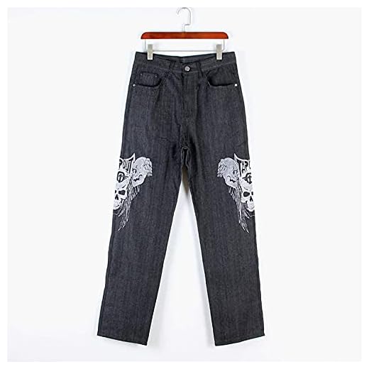 Jeans Jeans Herr Mode Herr Byxor Jeans Stora storlekar Hip Hop Broderade Jeans Män Svarta Byxor