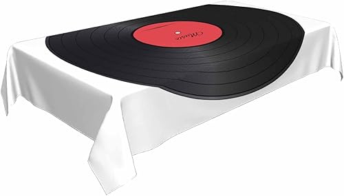 Miniatura 3 de TKS MITLAN Vinyl Record Tablecloth 60x84 Inch Rectangular Music Disk Modern Classic Oblong Table Cloth Kitchen Table Decorations for Home Dinner