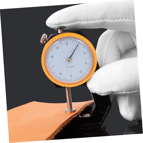 Calibrador de grosor con dial de cabeza plana, prueba precisa en acero, herramienta compacta para medir cuero, tela y cartón 0-10 mm miniatura 7