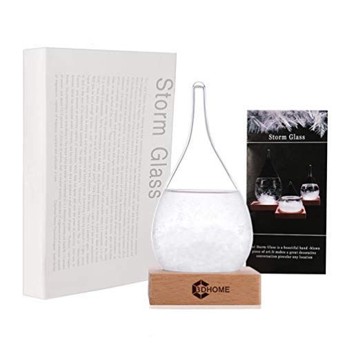 3D HOME Storm Glass Weather Stations Water Drop Weather Predictor Creative Forecast Nordic Style Decorative Weather Glass (Small)