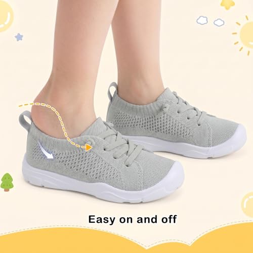 Image of LeIsfIt Toddler Shoes Boys Girls Wide Toe Box Breathable Slip-On Sneakers Kids Lightweight Barefoot Feel Shoes for Everyday Play