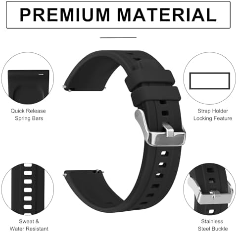 Amzpas Silikon Uhrenarmbänder 22mm Für Herren Damen