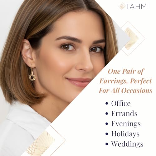 Classic 14K Gold‑Filled Leverback Dangle Earrings - Lightweight Nickel‑Free Hypoallergenic Design - Secure Clasp, USA Crafted, Everyday Dressy Minimalist Design - 1.25" L / 0.75" Drop / 0.5" W3