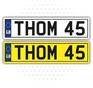 Landing Design's 2 x KIDS PERSONALISED NUMBER PLATES STICKERS (140mm x 35mm) CHILDREN'S TOY RIDE ON CAR SELF ADHESIVE VINYL STICKER