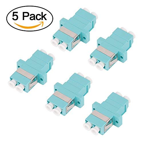 VANDESAIL Fiber Optic Coupler, LC to LC Duplex Multimode Fiber Optic Cable Adapter Coupler OM1 OM2 OM3 OM4(Fiber Optic Adapter, LC to LC)