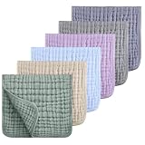 Looxii Muslin Cloths for Baby 100% Cotton Large Muslin Squares Burp Cloths for Baby Newborn 25x50cm Extra Soft and Ultra Absorbent 6 Pack for Boys Girls - Multicolor