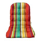 Outdoor Tufted Adirondack Chair Cushion - Red, Orange, Blue, Yellow, White Bright/Colorful Stripe